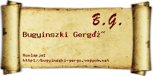Bugyinszki Gergő névjegykártya