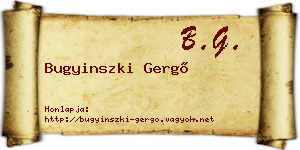 Bugyinszki Gergő névjegykártya